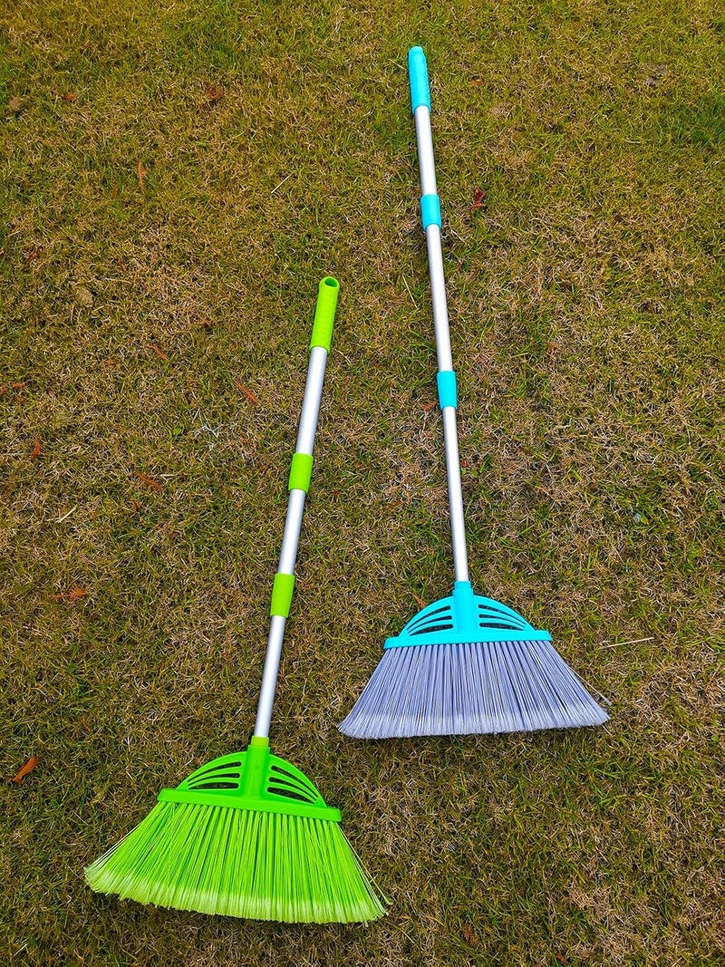 Xifando Three-Section Telescopic Aluminum Alloy Rod Long-Handled Broom for Housekeeping Garden Camping Outdoor&Indoor, 3 CPS Green - Image 5